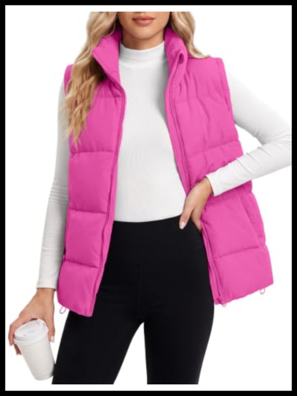 Womens Quilted Puffer Vest Sleeveless Zip Up Padded Jacket